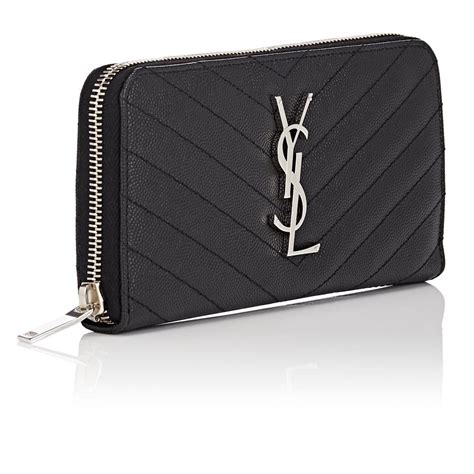 ysl saint laurent monogram zip around wallet|ysl large zip wallet.